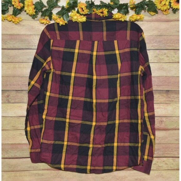 U.S. Polo Assn. Boys Size XXL Flannel Shirt Button Down Preppy Maroon & Black - Picture 4 of 8